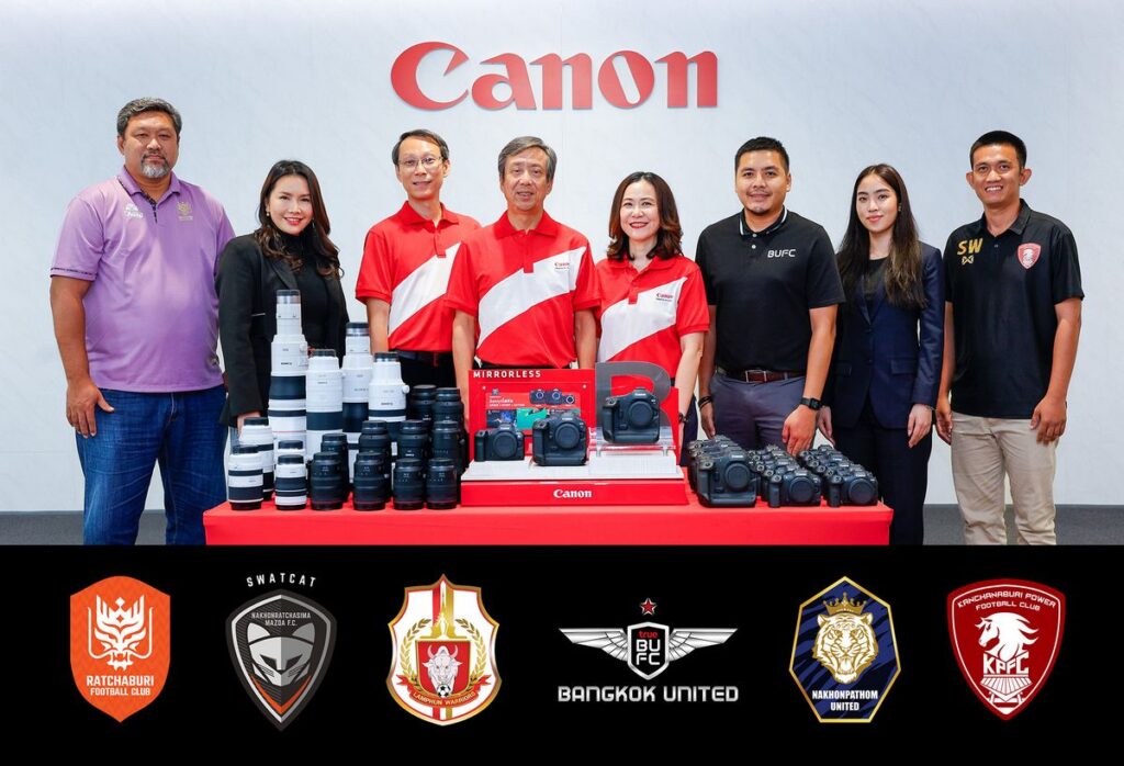 MAY PR 2025 09 05 144530 แคนนอนเดินหน้าสนับสนุนสโมสรฟุตบอลไทยต่อเนื่อง พร้อมยกระดับวงการกีฬา ร่วมสร้างแรงบันดาลใจ เสริมศักยภาพในการแข่งขันไทยลีกตลอดฤดูกาล 2025/26