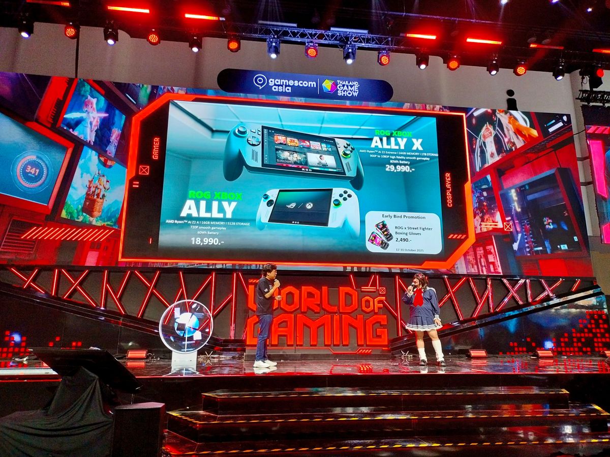 ROG เปิดตัว ROG Xbox Ally ทั้ง 2 รุ่น ในงาน gamescom asia X Thailand Game Show 2025 พร้อมวางจำหน่ายอย่างเป็นทางการทั่วประเทศ 30 MAY PR 2025 10 17 030612 ROG เปิดตัว ROG Xbox Ally ทั้ง 2 รุ่น ในงาน gamescom asia X Thailand Game Show 2025 พร้อมวางจำหน่ายอย่างเป็นทางการทั่วประเทศ