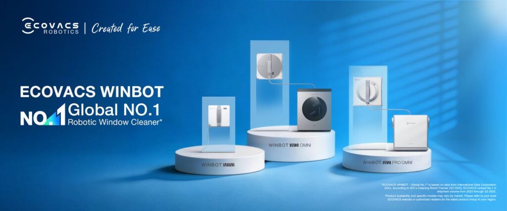 ECOVACS WINBOT หุ่นยนต์ทำความสะอาดกระจกยอดขายอันดับ 1 ของโลก ความสะดวกสบายเพื่อมุมมองที่สะอาดหมดจดเหมือนใหม่อีกครั้ง 15 MAY PR 2026 05 21 173448 ECOVACS WINBOT หุ่นยนต์ทำความสะอาดกระจกยอดขายอันดับ 1 ของโลก ความสะดวกสบายเพื่อมุมมองที่สะอาดหมดจดเหมือนใหม่อีกครั้ง