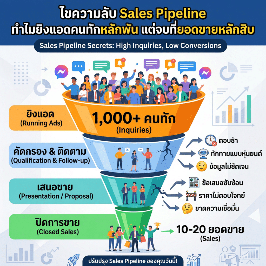 image 9 ไขความลับ Sales Pipeline ทำไมยิงแอดคนทักหลักพัน แต่จบที่ยอดขายหลักสิบ