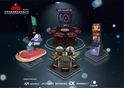 A selection of Gaming tech solutions and equipment portfolio of Asia Pioneer Entertainment (8400.HK) A selection of Gaming tech solutions and equipment portfolio of Asia Pioneer Entertainment (8400.HK)
