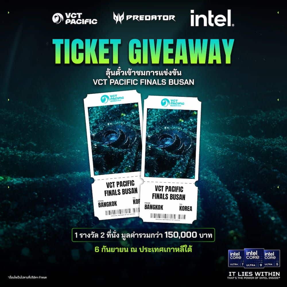 MAY PR 2026 08 04 185156 2 Predator x Intel ชวนแฟน VALORANT ไทย ลุ้นบินสู่ปูซาน เชียร์ศึก VCT Pacific Finals Busan ประเทศเกาหลีใต้ แบบติดขอบสนาม พร้อมกิจกรรมสุดพิเศษตลอดทัวร์นาเมนต์